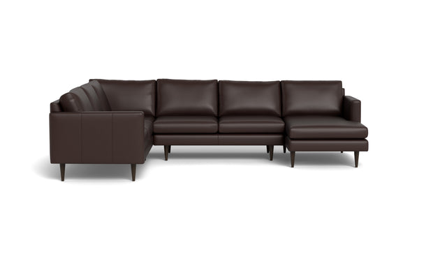 Maverick Leather Corner Sectionals With Right Chaise-Leather Sofa-Tribeca Black Leather-MAK Modern