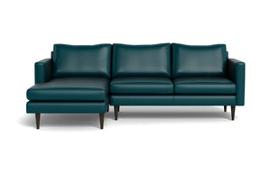 Maverick Leather Left Chaise Sectional-Leather Sofa-Tribeca Lagoon-MAK Modern