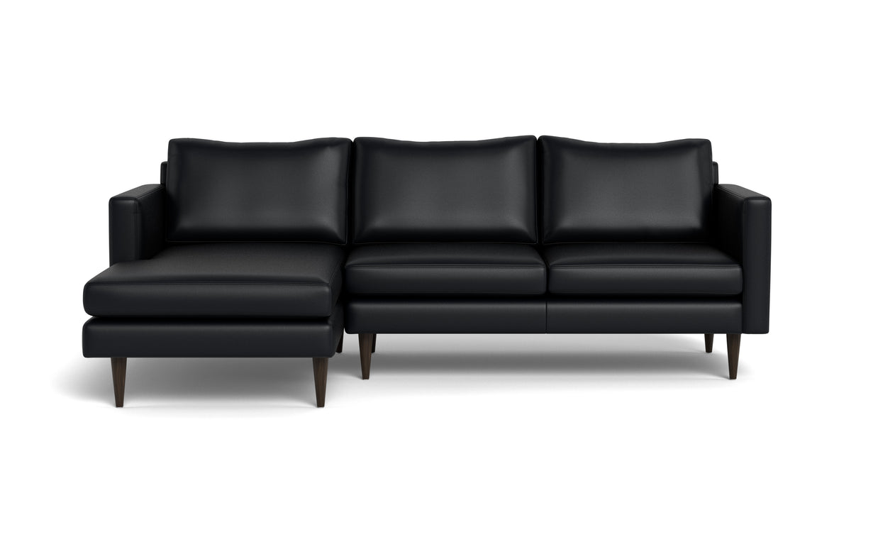 Maverick Leather Left Chaise Sectional-Leather Sofa-Tribeca Black Leather-MAK Modern
