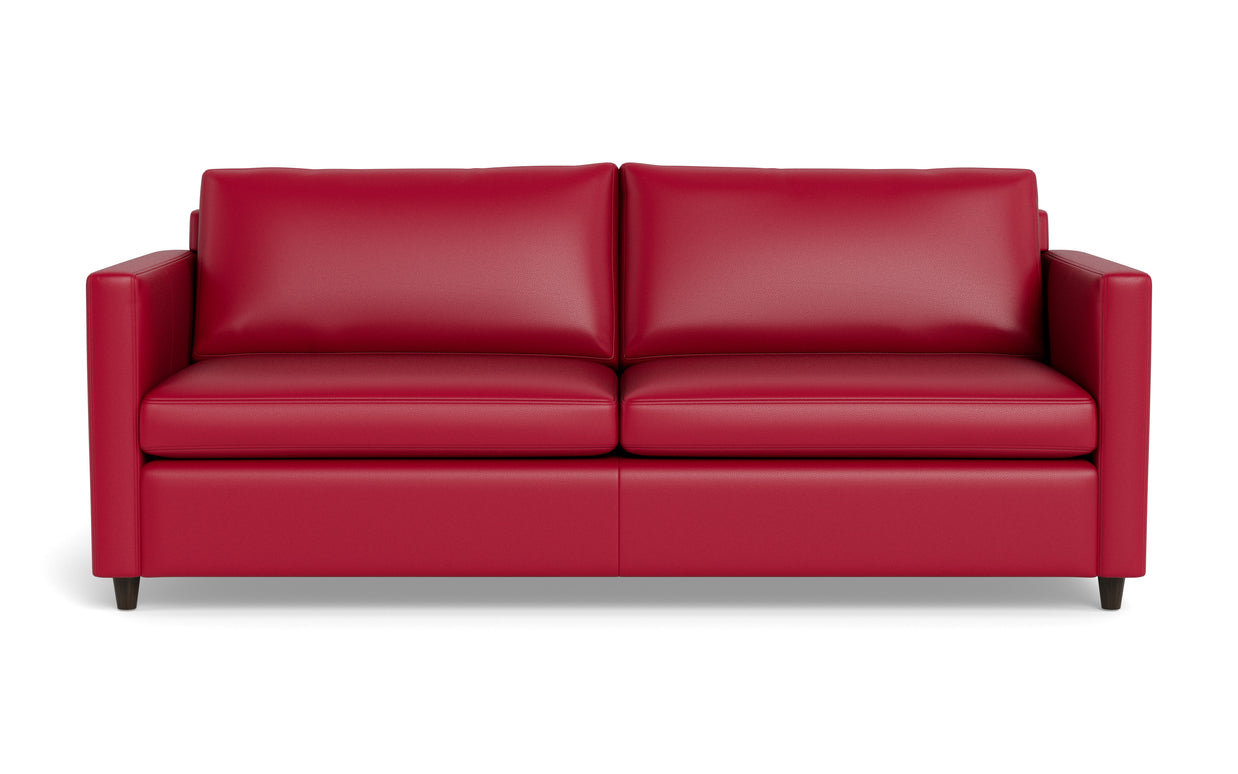 Maverick Leather Queen Sleeper Sofa-Leather Sofa-Tribeca Scarlet-MAK Modern