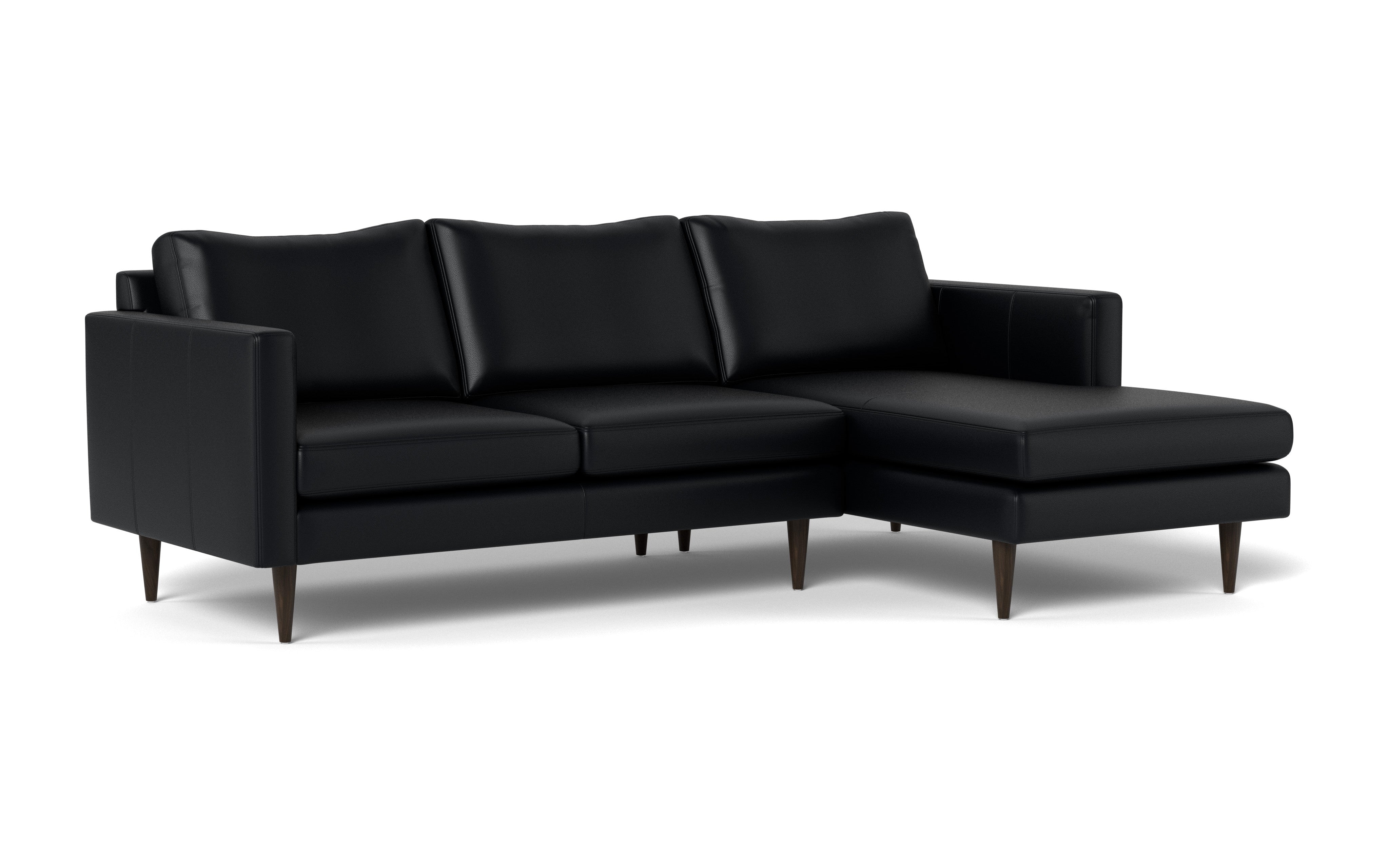 Maverick Leather Right Chaise Sectional-Leather Sofa-Tribeca Black Leather-MAK Modern