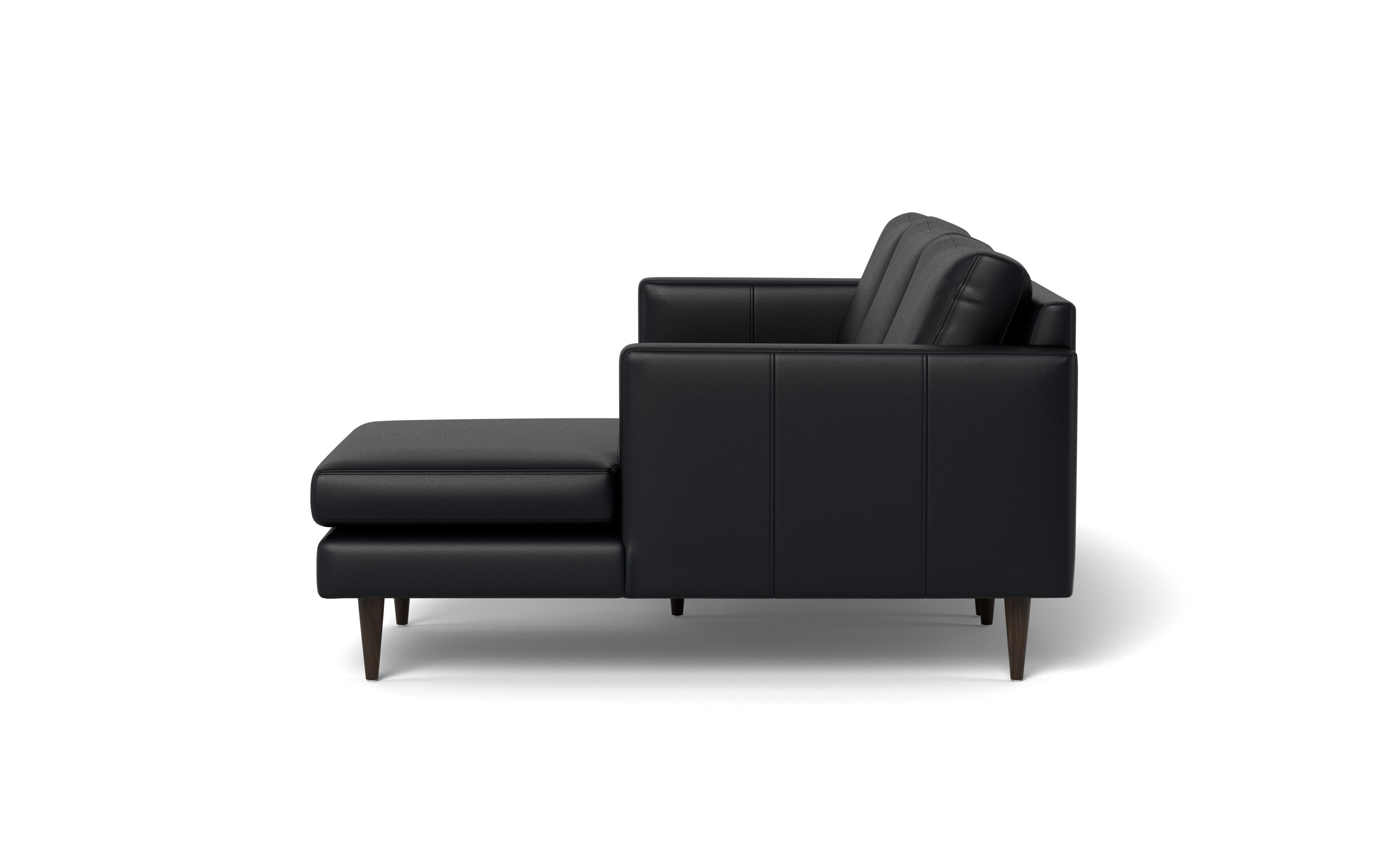 Maverick Leather Right Chaise Sectional-Leather Sofa-Tribeca Black Leather-MAK Modern
