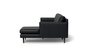 Maverick Leather Right Chaise Sectional-Leather Sofa-Tribeca Black Leather-MAK Modern