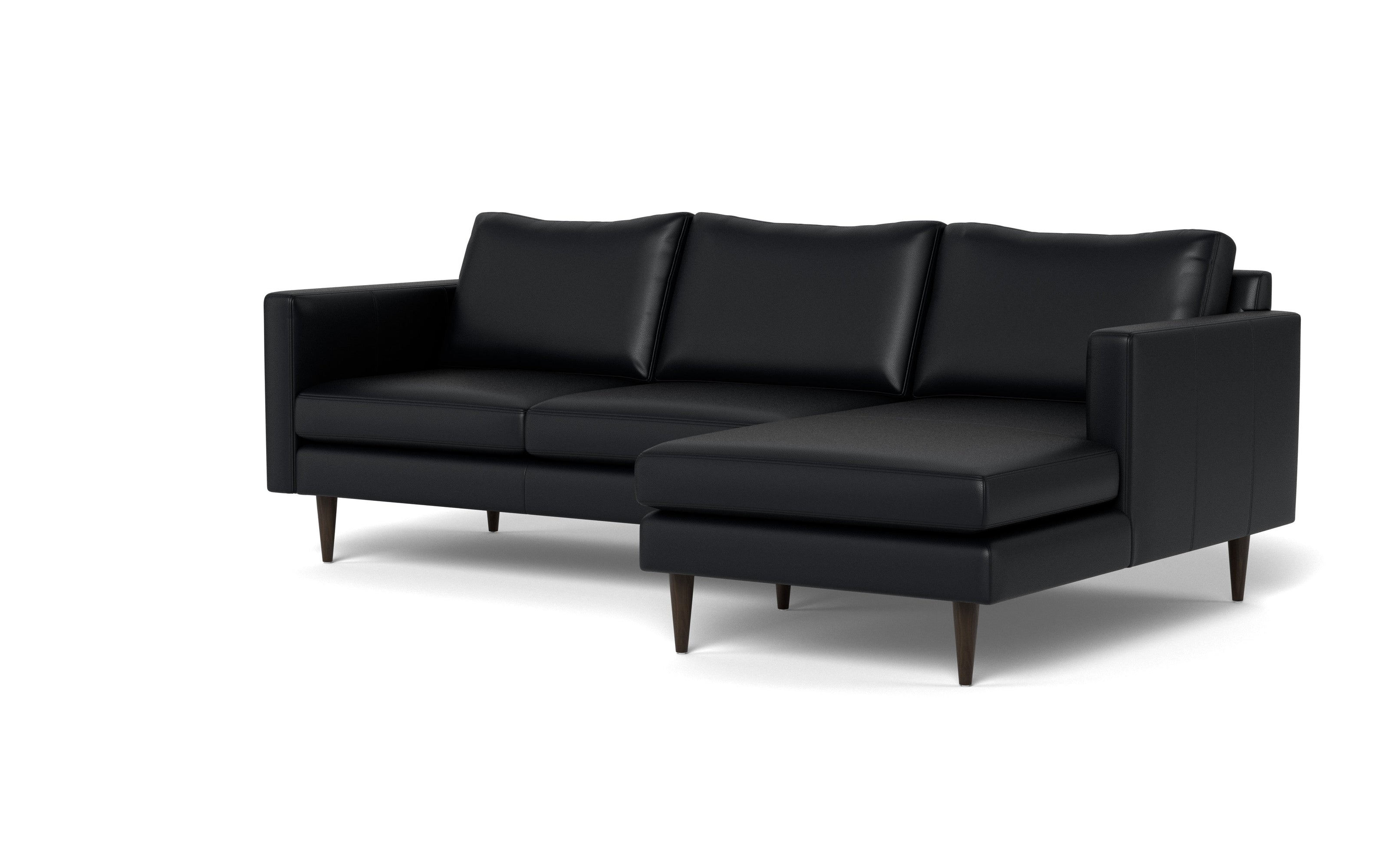 Maverick Leather Right Chaise Sectional-Leather Sofa-Tribeca Black Leather-MAK Modern