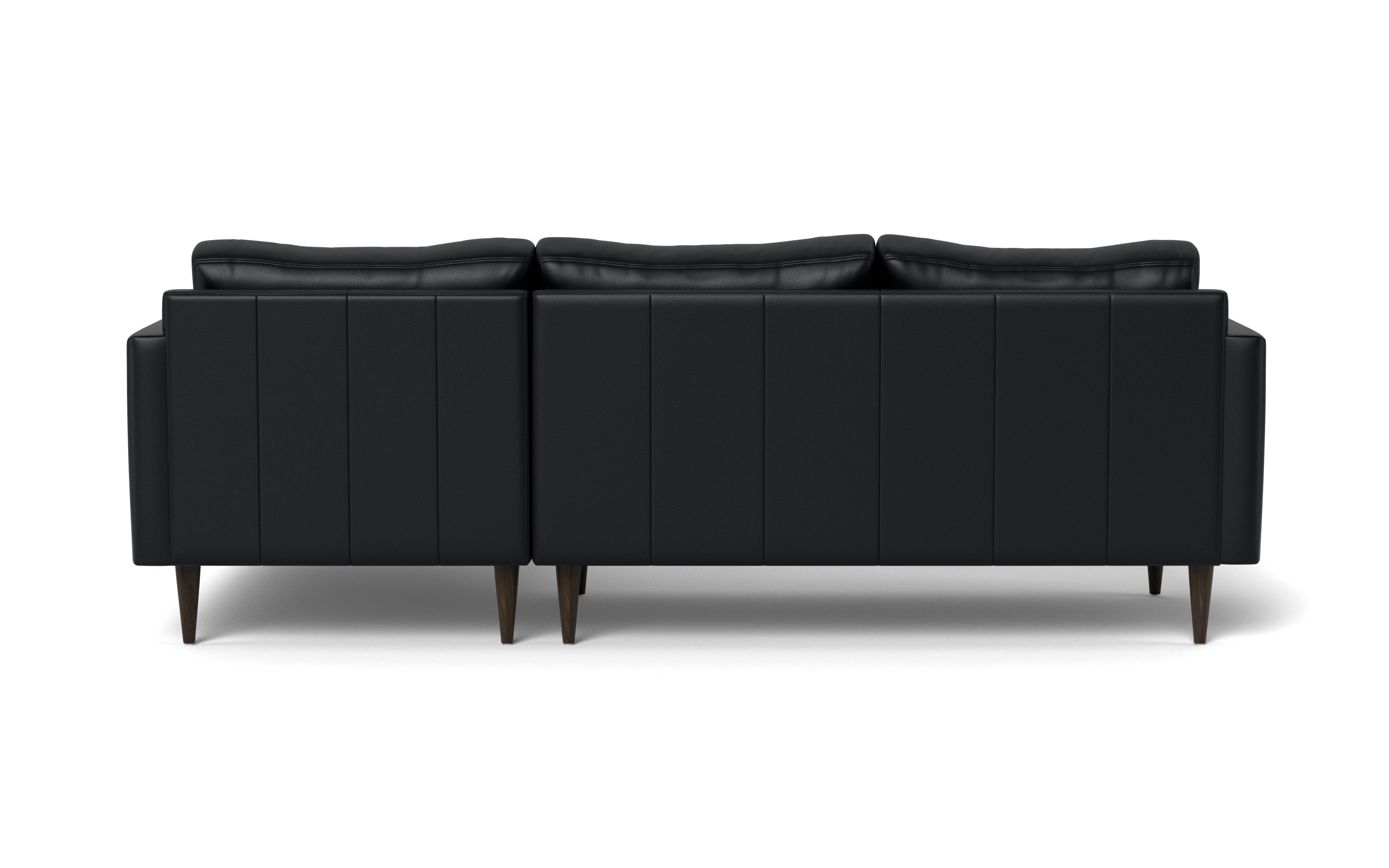 Maverick Leather Right Chaise Sectional-Leather Sofa-Tribeca Black Leather-MAK Modern