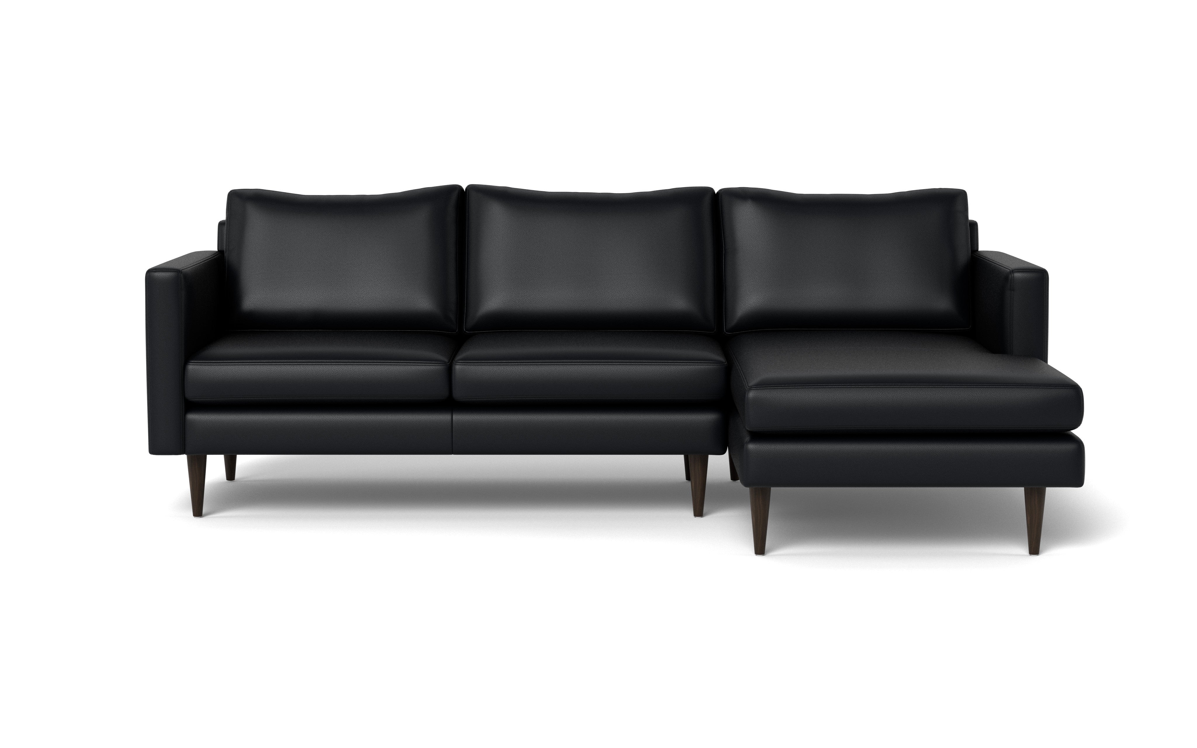 Maverick Leather Right Chaise Sectional-Leather Sofa-Tribeca Black Leather-MAK Modern