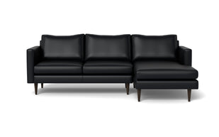 Maverick Leather Right Chaise Sectional-Leather Sofa-Tribeca Black Leather-MAK Modern