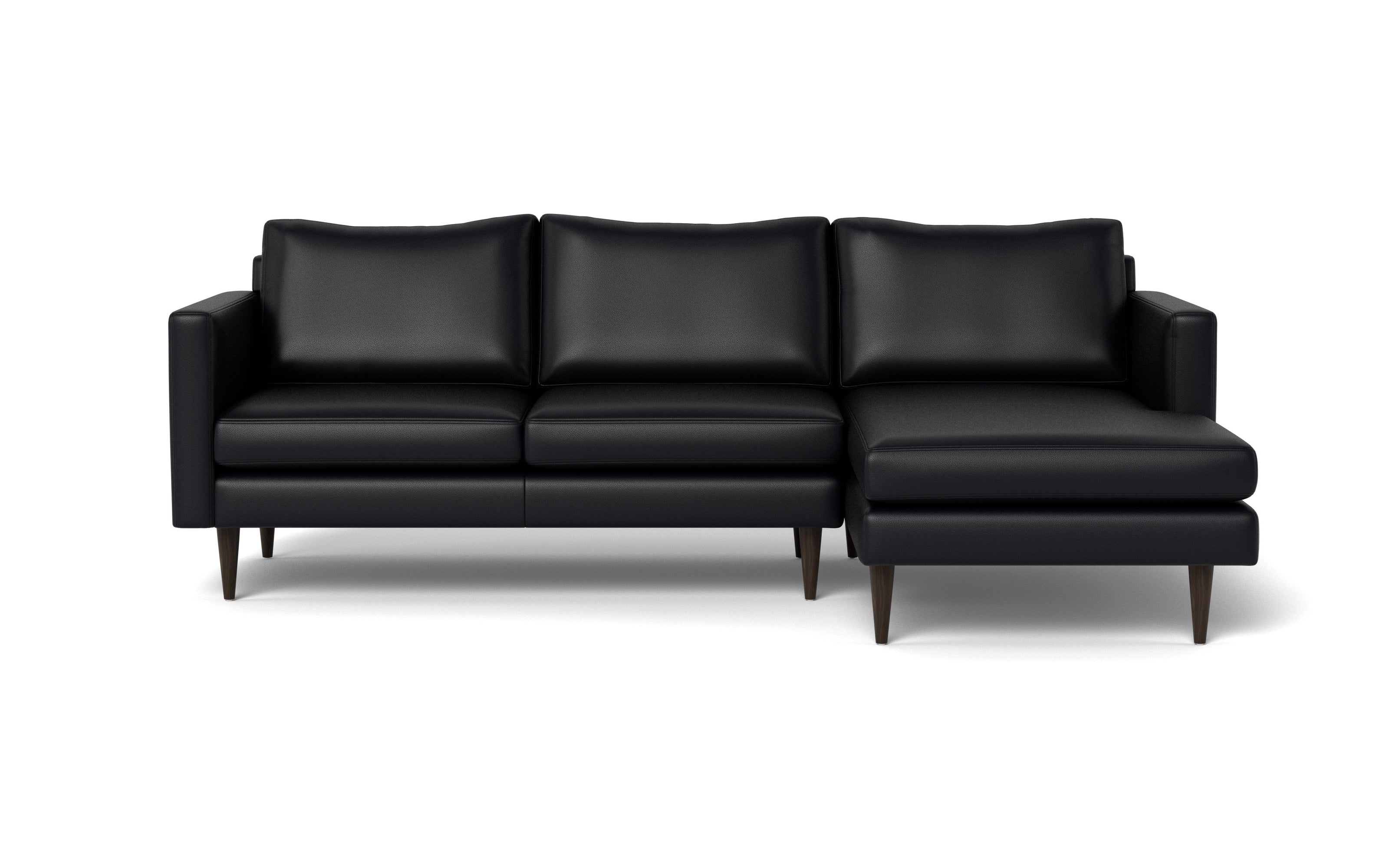 Maverick Leather Right Chaise Sectional-Leather Sofa-Tribeca Black Leather-MAK Modern