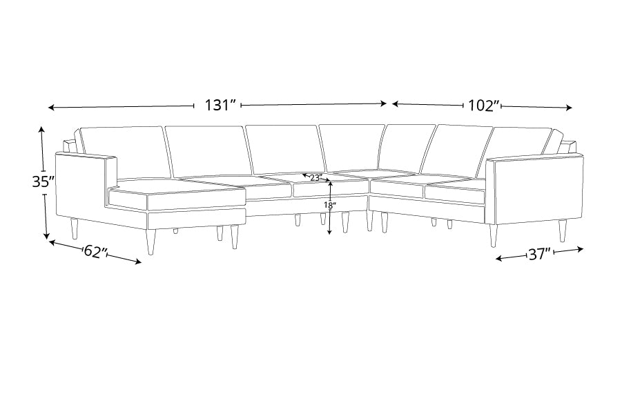 Maverick Leather Corner Sectionals With Left Chaise