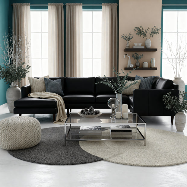 Maverick Leather Corner Sectional With Left Chaise