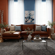 Maverick Leather Left Chaise Sectional