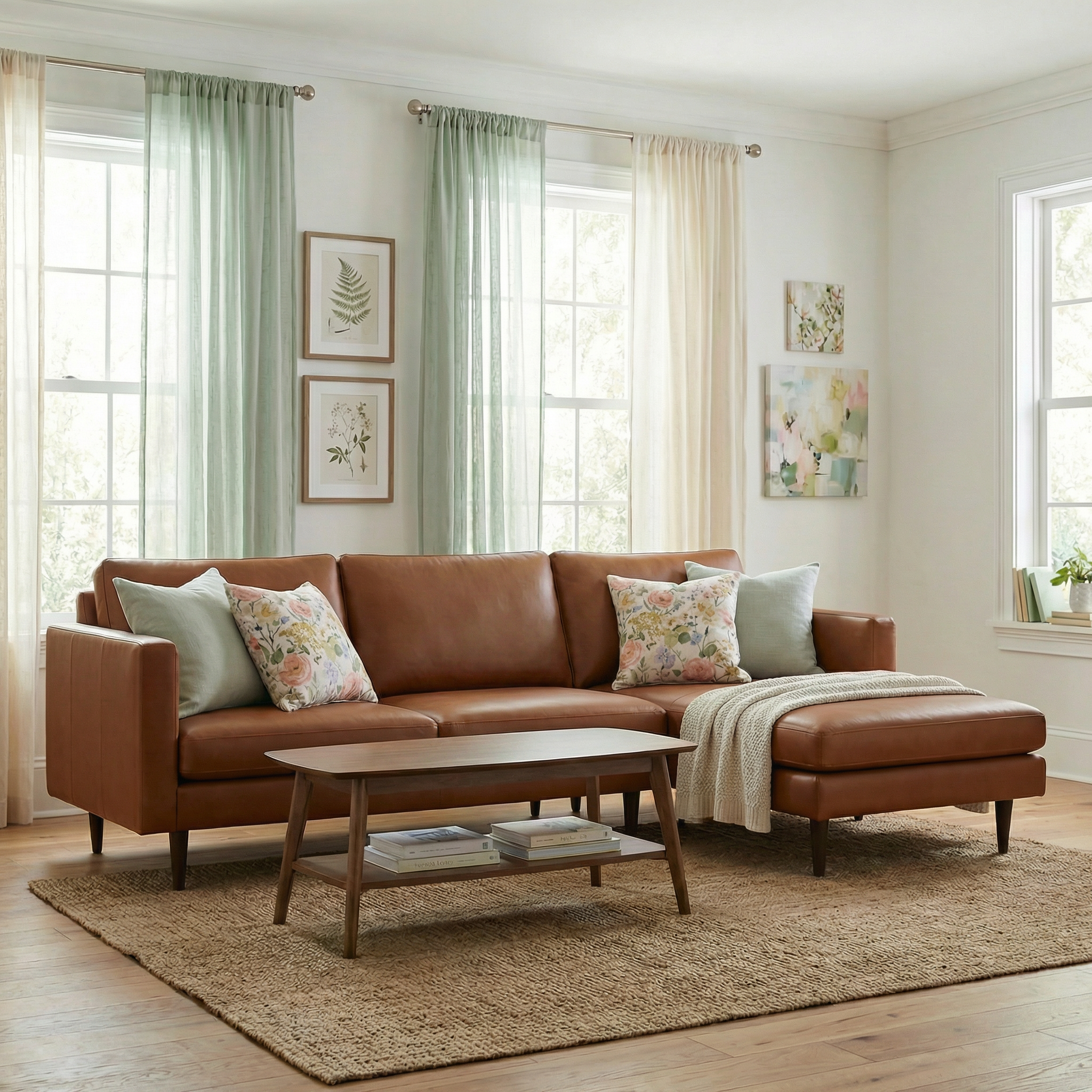 Maverick Leather Right Chaise Sectional