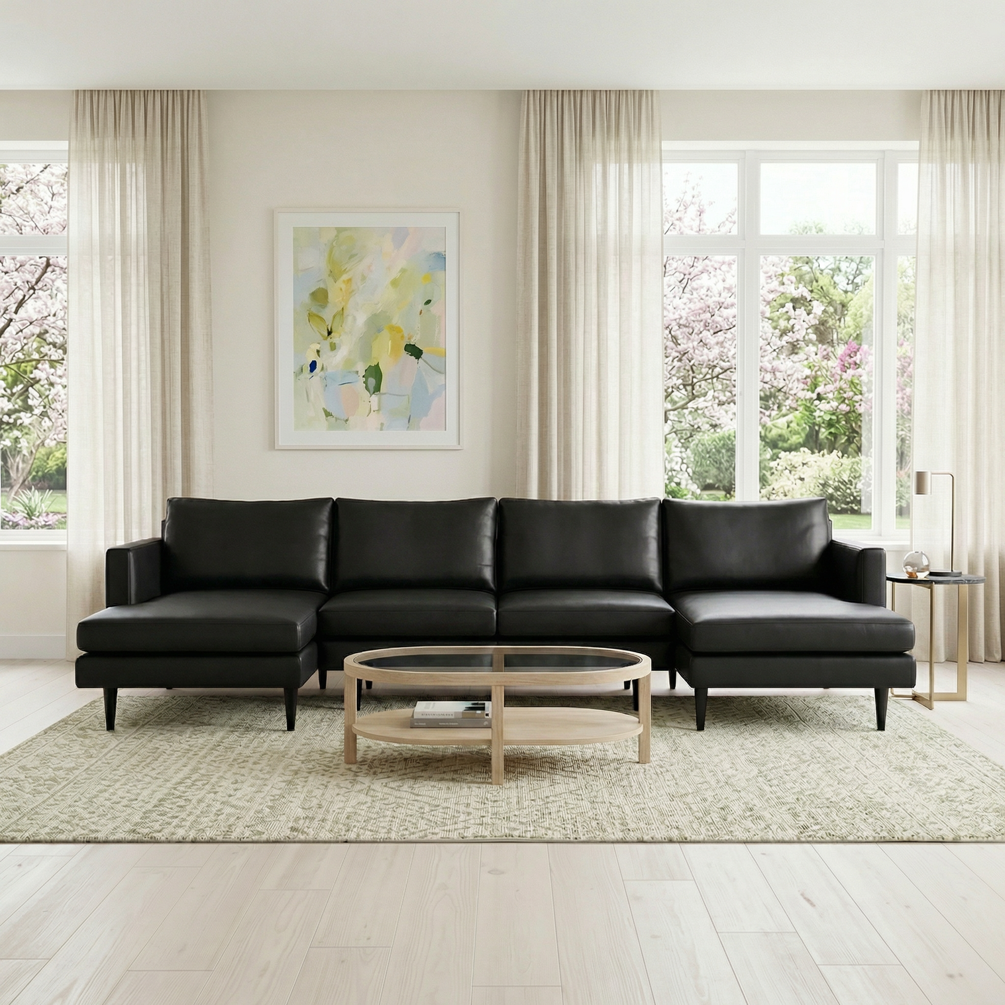 Maverick Leather U Sectional