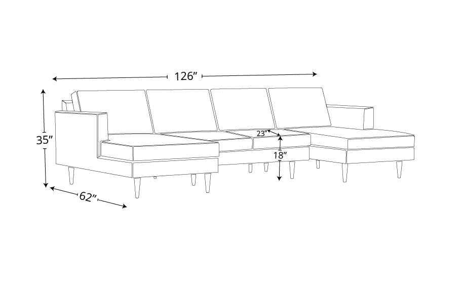 Maverick Leather U Sectional