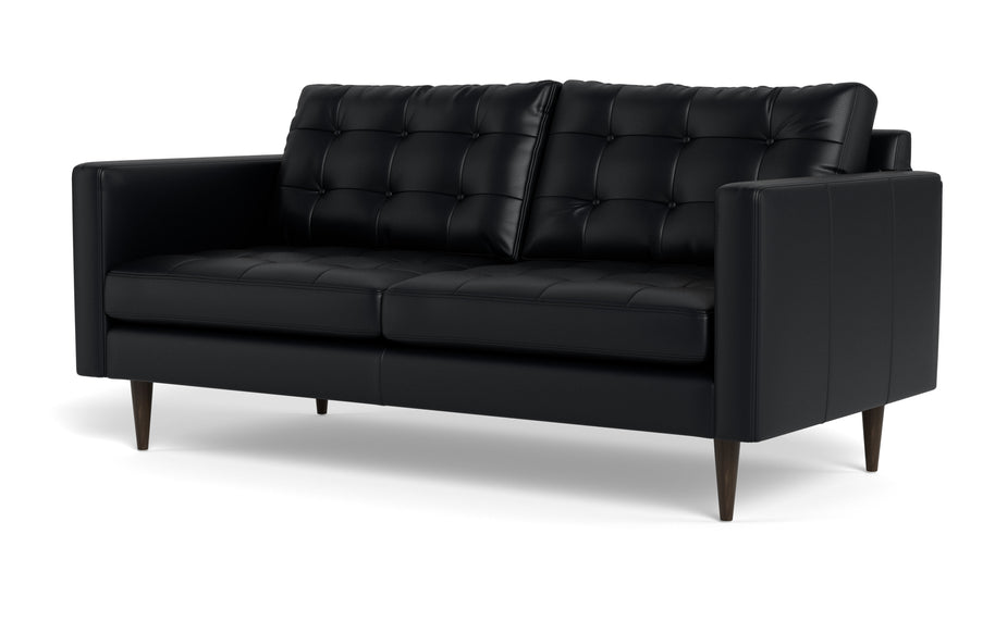 Oakley Leather Apartment Sofa-Fabric Sectional-Tribeca Black Leather-MAK Modern