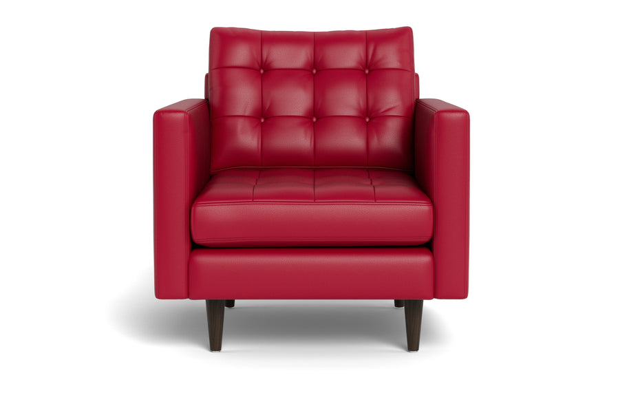 Oakley Leather Arm Chair-Fabric Sectional-Tribeca Scarlet-MAK Modern