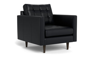 Oakley Leather Arm Chair-Fabric Sectional-Tribeca Black Leather-MAK Modern