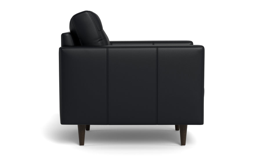 Oakley Leather Arm Chair-Fabric Sectional-Tribeca Black Leather-MAK Modern