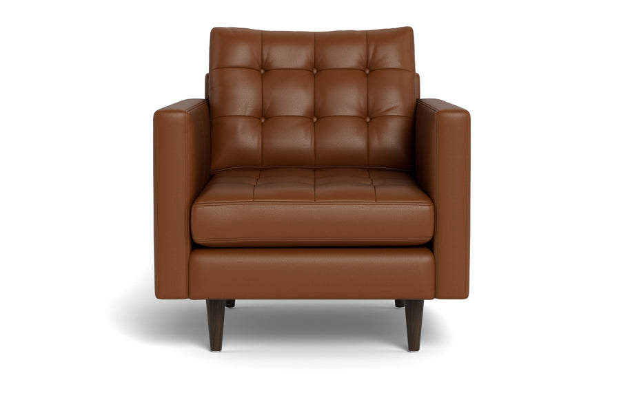 Oakley Leather Arm Chair-Fabric Sectional-Tribeca Chestnut Leather-MAK Modern