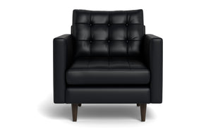 Oakley Leather Arm Chair-Fabric Sectional-Tribeca Black Leather-MAK Modern