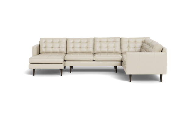 Oakley Leather Corner Sectional With Left Chaise-Fabric Sectional-Tribeca Cream Leather-MAK Modern