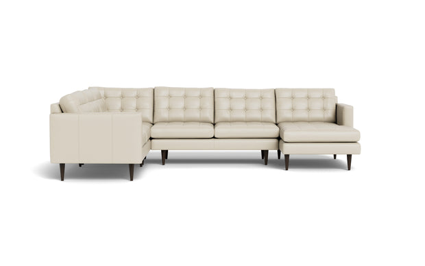Oakley Leather Corner Sectional With Right Chaise-Fabric Sectional-Tribeca Cream Leather-MAK Modern