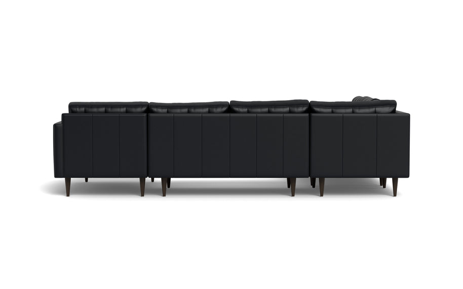 Oakley Leather Corner Sectional With Right Chaise-Fabric Sectional-Tribeca Black Leather-MAK Modern