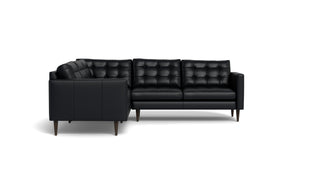 Oakley Leather Corner Sectional-Fabric Sectional-Tribeca Black Leather-MAK Modern