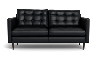 Oakley Leather Loveseat-Fabric Sectional-Tribeca Black Leather-MAK Modern