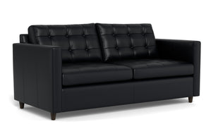 Oakley Leather Queen Sleeper Sofa-Fabric Sectional-Tribeca Black Leather-MAK Modern
