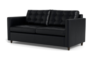 Oakley Leather Queen Sleeper Sofa-Fabric Sectional-Tribeca Black Leather-MAK Modern
