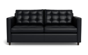 Oakley Leather Queen Sleeper Sofa-Fabric Sectional-Tribeca Black Leather-MAK Modern