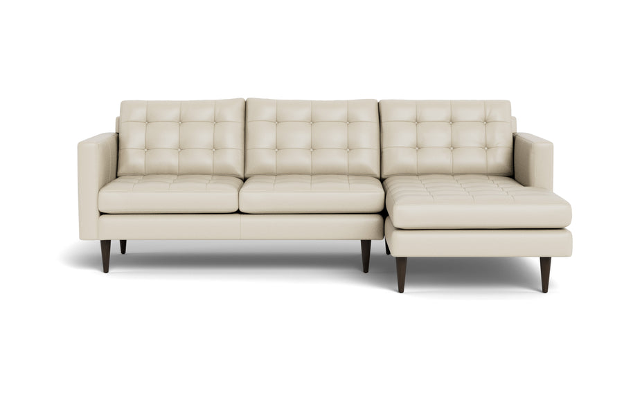 Oakley Leather Right Chaise Sectional-Fabric Sectional-Tribeca Cream Leather-MAK Modern