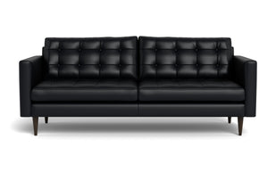 Oakley Leather Sofa-Fabric Sectional-Tribeca Black Leather-MAK Modern