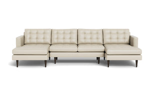 Oakley Leather U Sectional-Fabric Sectional-Tribeca Cream Leather-MAK Modern