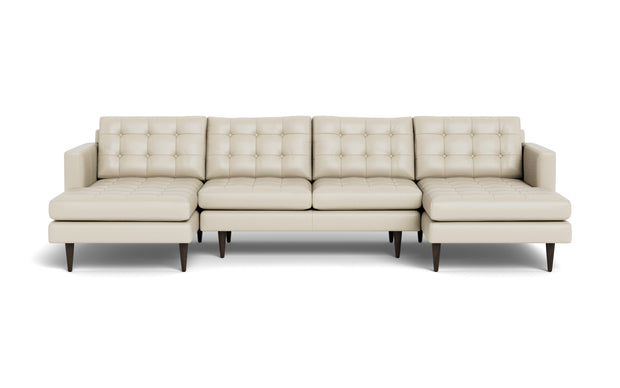 Oakley Leather U Sectional-Fabric Sectional-Tribeca Cream Leather-MAK Modern