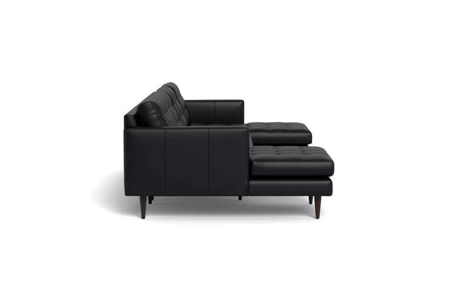 Oakley Leather U Sectional-Fabric Sectional-Tribeca Black Leather-MAK Modern