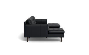 Oakley Leather U Sectional-Fabric Sectional-Tribeca Black Leather-MAK Modern