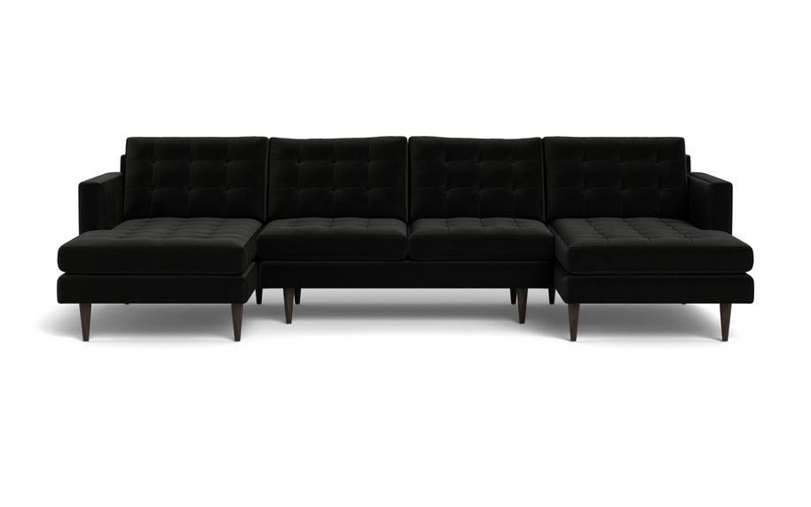 Oakley Double Chaise Sectional-Fabric Sectional-Superb Gun Metal-MAK Modern