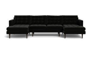 Oakley Double Chaise Sectional-Fabric Sectional-Superb Gun Metal-MAK Modern