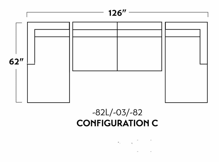 Oakley Double Chaise Sectional-Fabric Sectional-Alley Pepper-MAK Modern