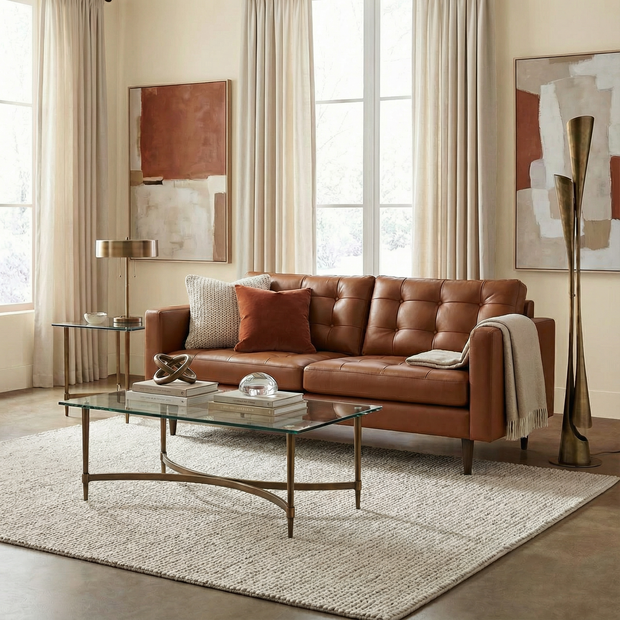 Oakley Leather Apartment Sofa