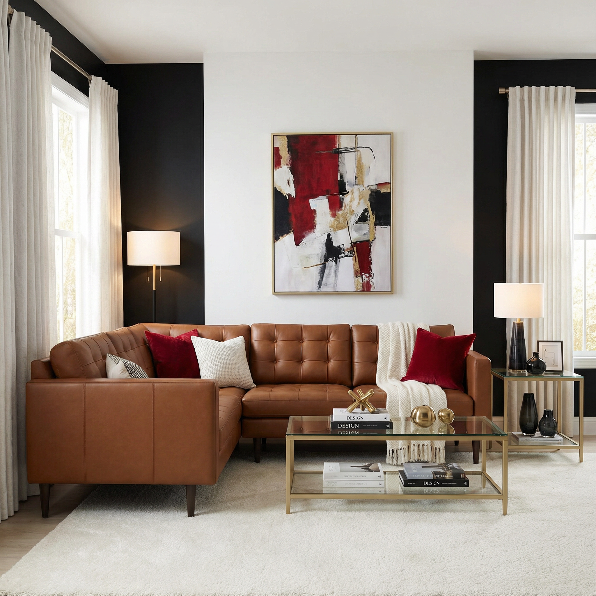 Oakley Leather Corner Sectional