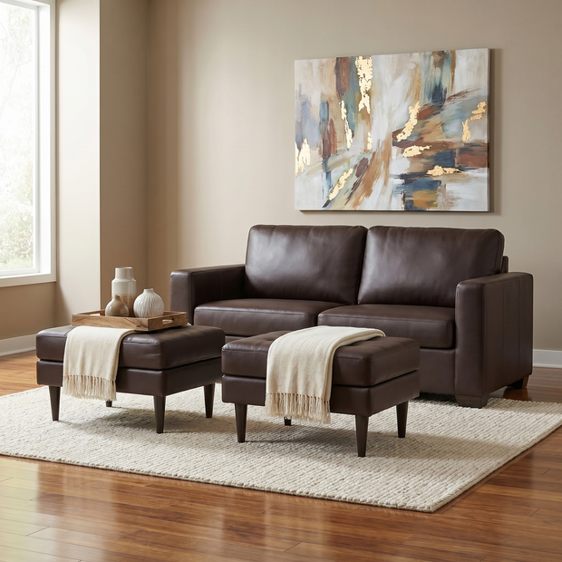 Oakley Leather Ottoman