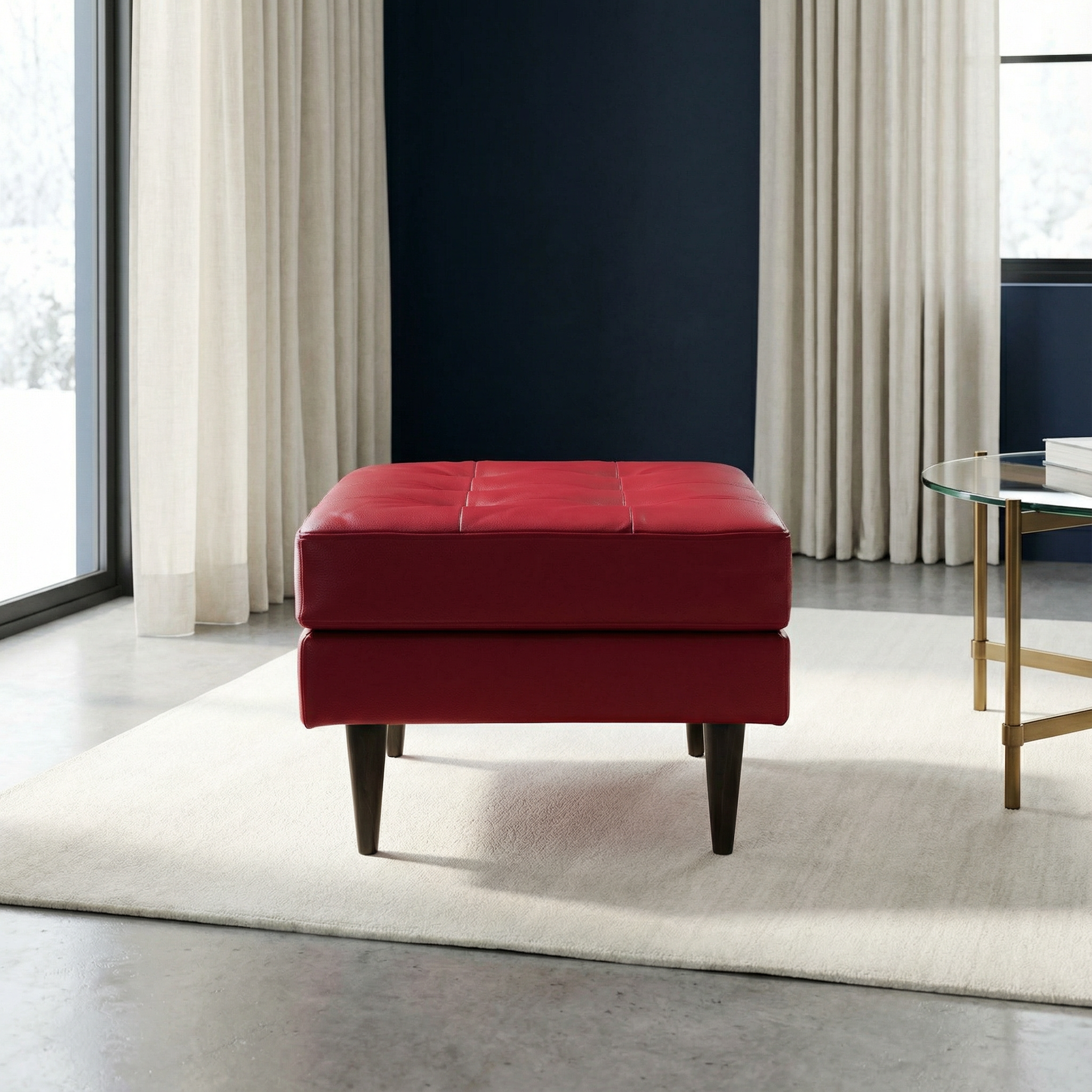 Oakley Leather Ottoman