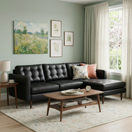 Oakley Leather Right Chaise Sectional