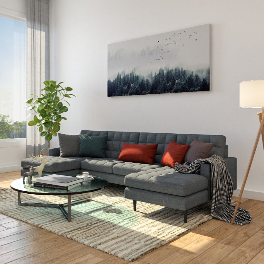 Oakley Double Chaise Sectional-Fabric Sectional-Alley Pepper-MAK Modern