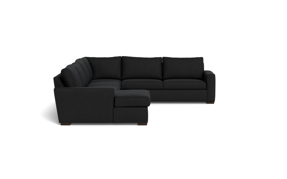 Alexa Corner Sectionals With Left Chaise-Fabric Sofa-Merit Onyx-MAK Modern