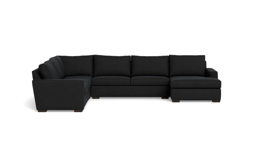 Alexa Corner Sectionals With Right Chaise-Fabric Sofa-Merit Onyx-MAK Modern